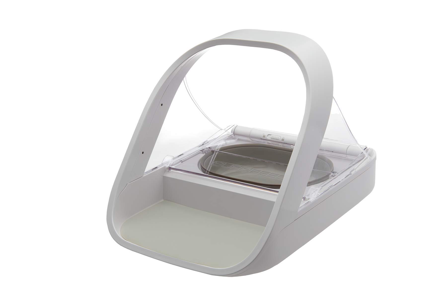 SureFlap Mikrochipfutterautomat mit dichtem Deckel RFID Halsband für Nass und Trockenfutter batteriebetrieben weiß