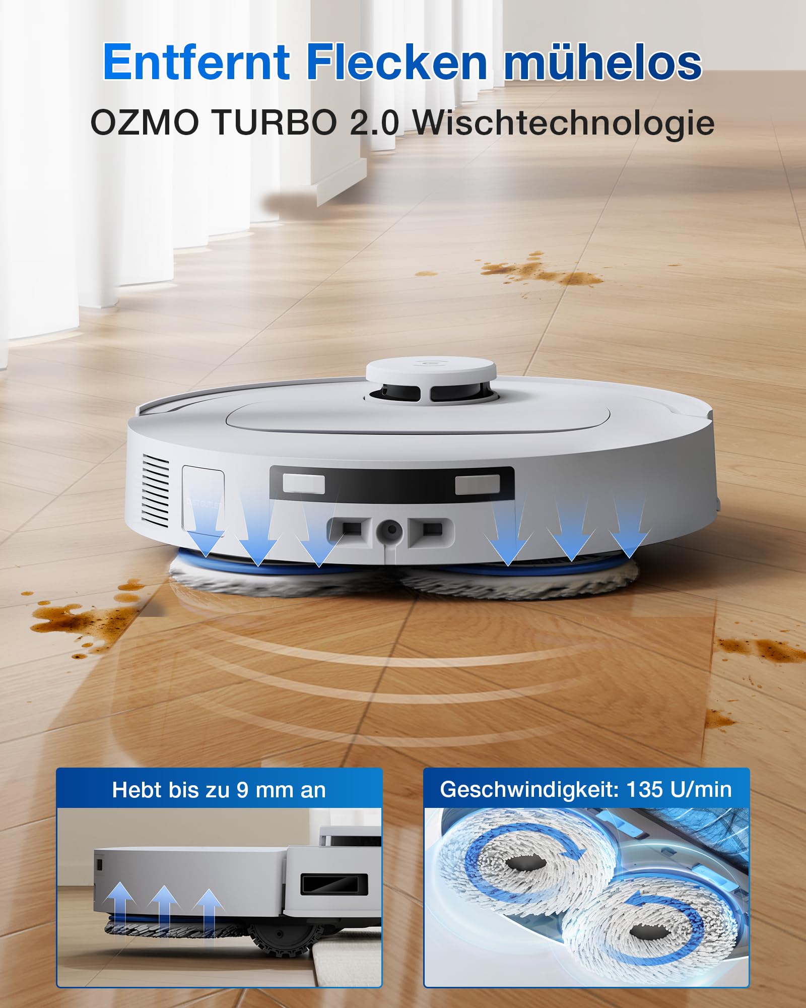 Saugroboter mit Wischfunktion T30e Omni, 25.000 Pa Saugkraft, OZMO Turbo 2.0 und ZeroTangle 3.0