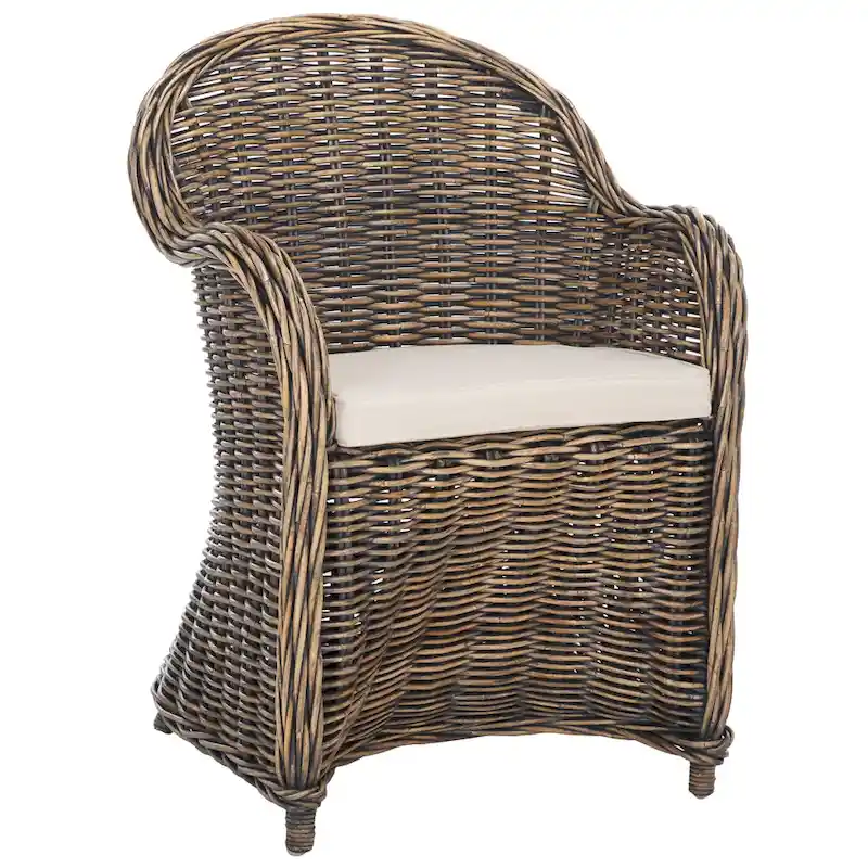 SAFAVIEH Sinja Yellow Rattan Club Chair - 24 x 26 x 35 - 24Wx26Dx35H