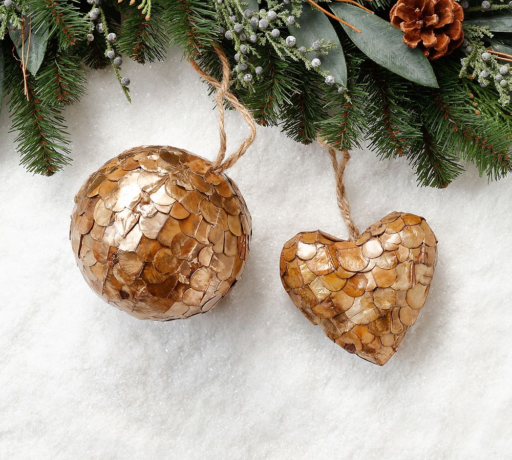 Shatterproof Gold Pod Ornaments   Set of 12   tiaotiao