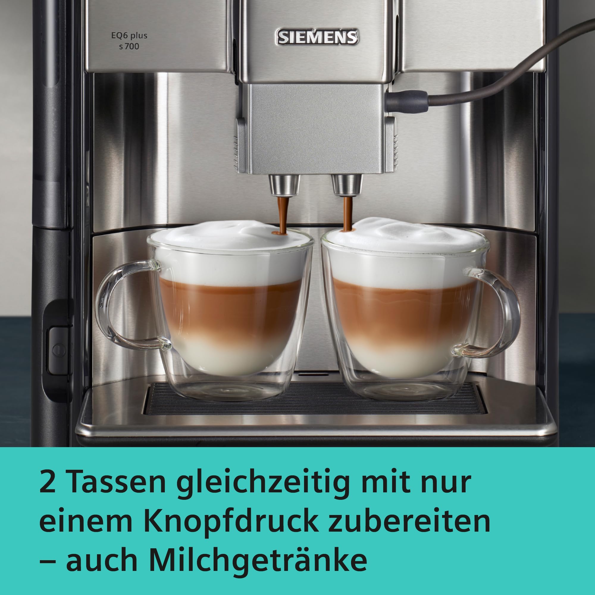 Kaffeevollautomat EQ6 plus s700 mit Milchsystem und Keramikmahlwerk, 12 Getränke, automatische Milchsystem-Reinigung, Edelstahl
