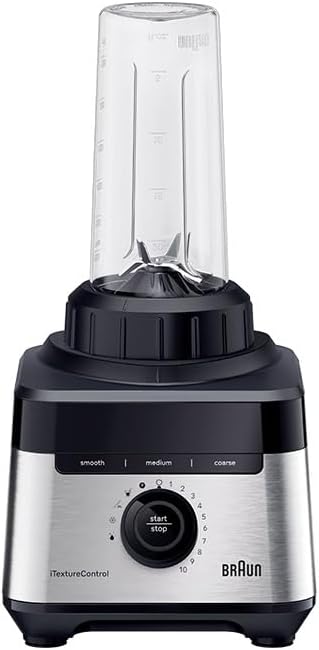 Braun PowerBlend 9 JB9040 Krachtige Blender �C Blender met Tritan kan, 18 mixprogramma's, 10 snelheden + pulsfunctie, hete soepfunctie, reinigingsprogramma, uitschenktuit, 1600 W, Zwart