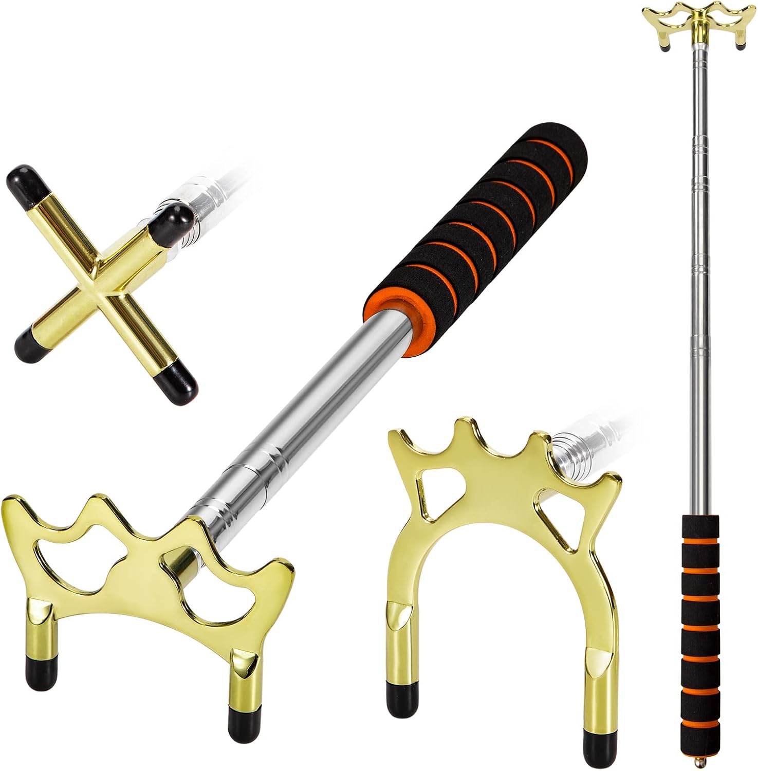 Newellsail Stecca da biliardo retrattile da biliardo, con 3 pezzi, in ottone rimovibile, per ponti, testa del ponte, accessorio per tavolo da biliardo, snooker, gioco, competizione