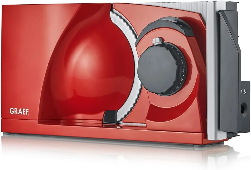 GRAEF. MYtiny MT1003, Brotschneidemaschine klappbar, Schnittstärke 0-15 mm, Energiesparmotor 170 W, Klappbarer Allesschneider, Made in Germany