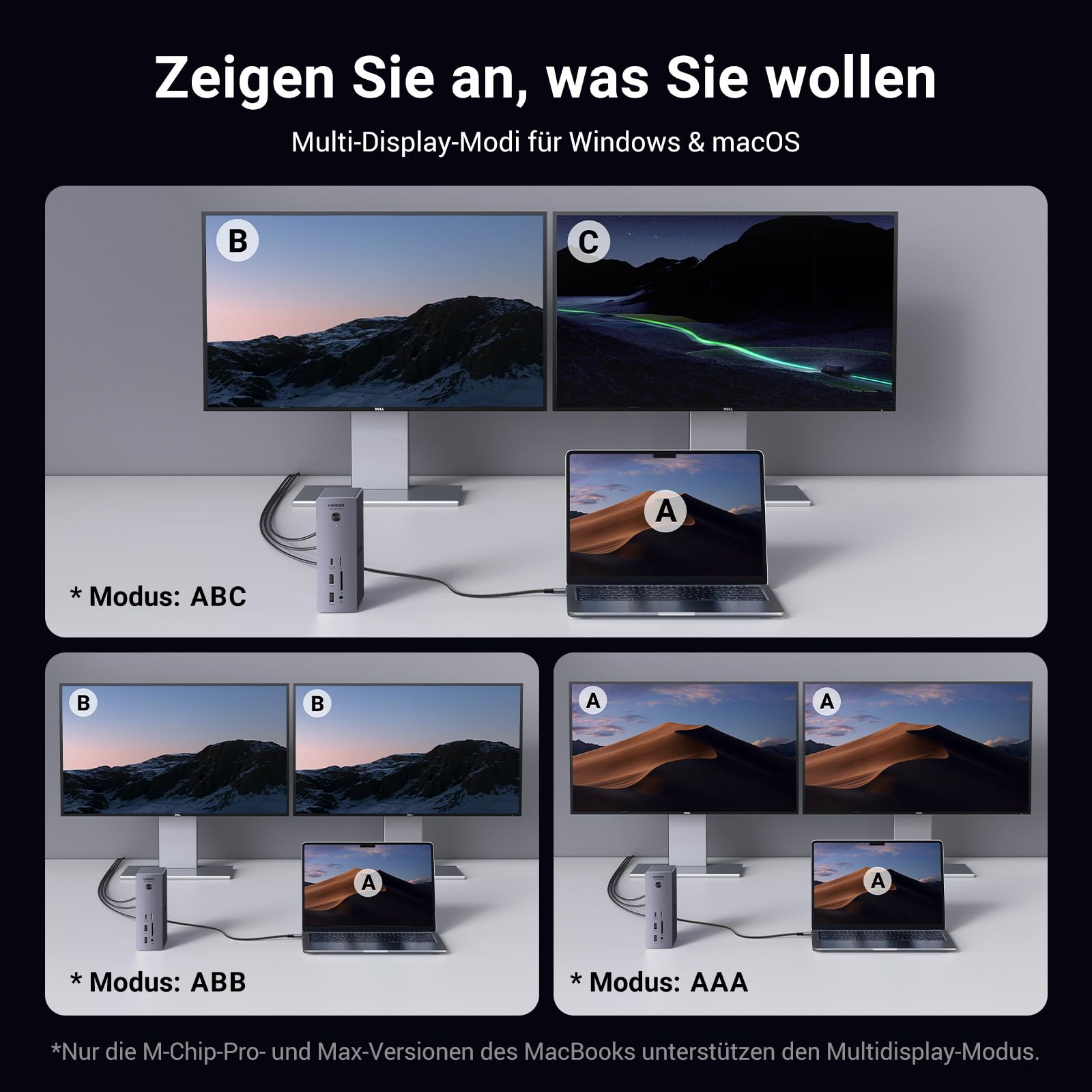Thunderbolt 4 Dockingstation 13-in-1 mit 90W Aufladen und 40Gbps, Revodok Max 213, Dual 4K@60Hz, 2.5GbE, SD/microSD 4.0
