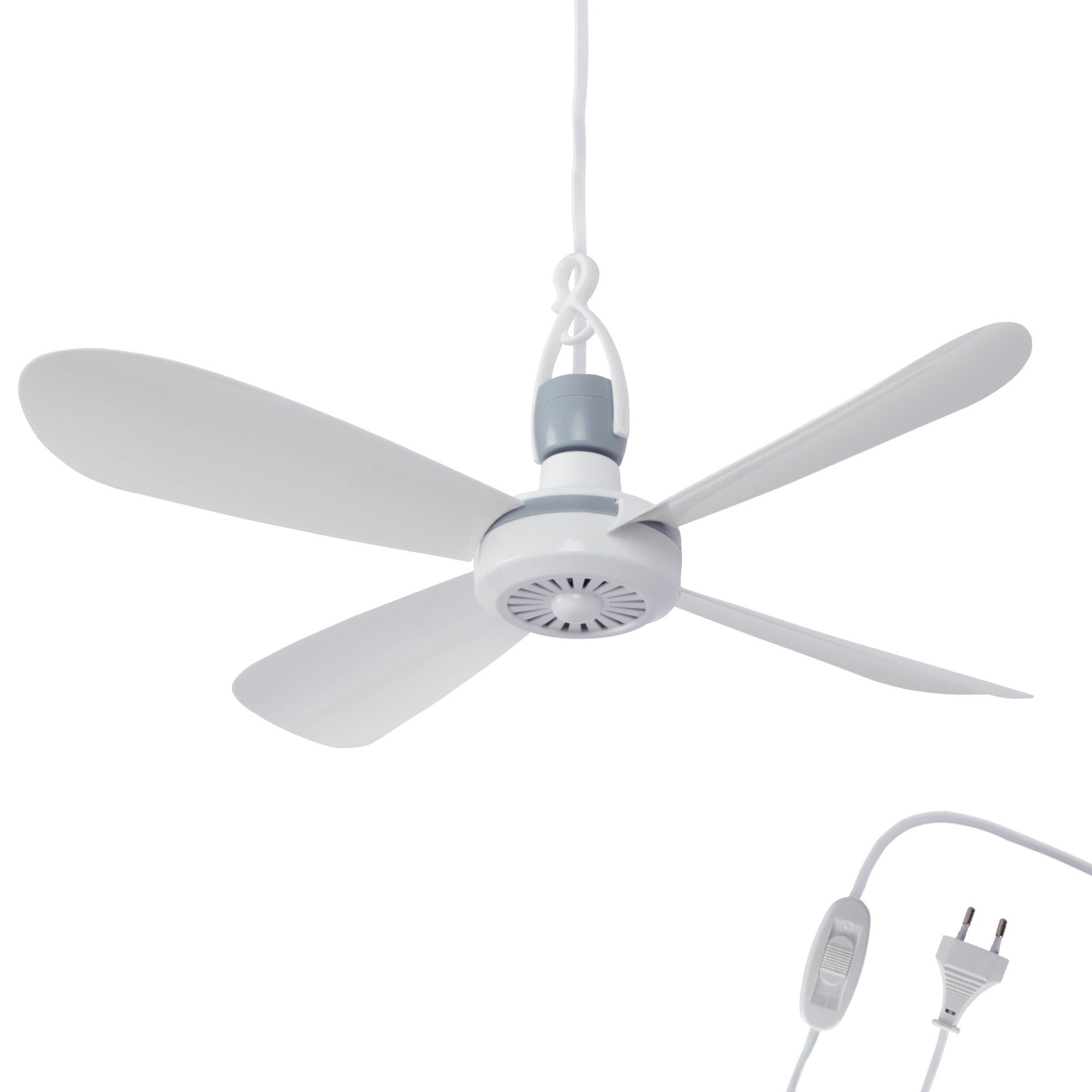 Deckenventilator mobil mit Anschlusskabel und Schalter