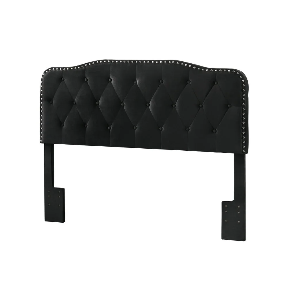Tufted Gray Linen Headboard for Queen and Full Bed