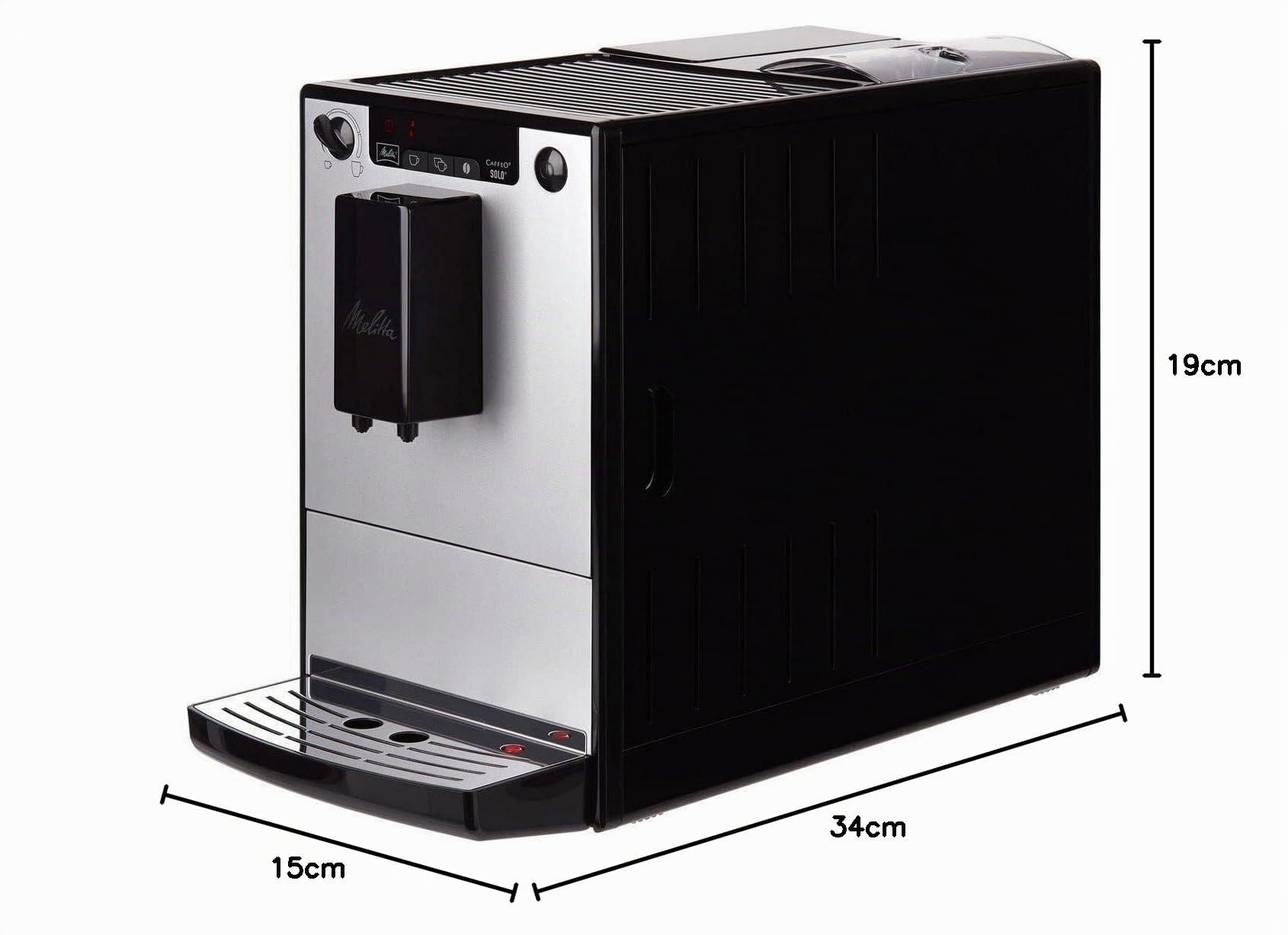 Kaffeevollautomat Solo Pure Silver E950-666 1,2 l 1400 W 3 Intensitätseinstellungen 125 g Bohnenbehälter 5 Mahlgrade integrierte Kaffeemühle