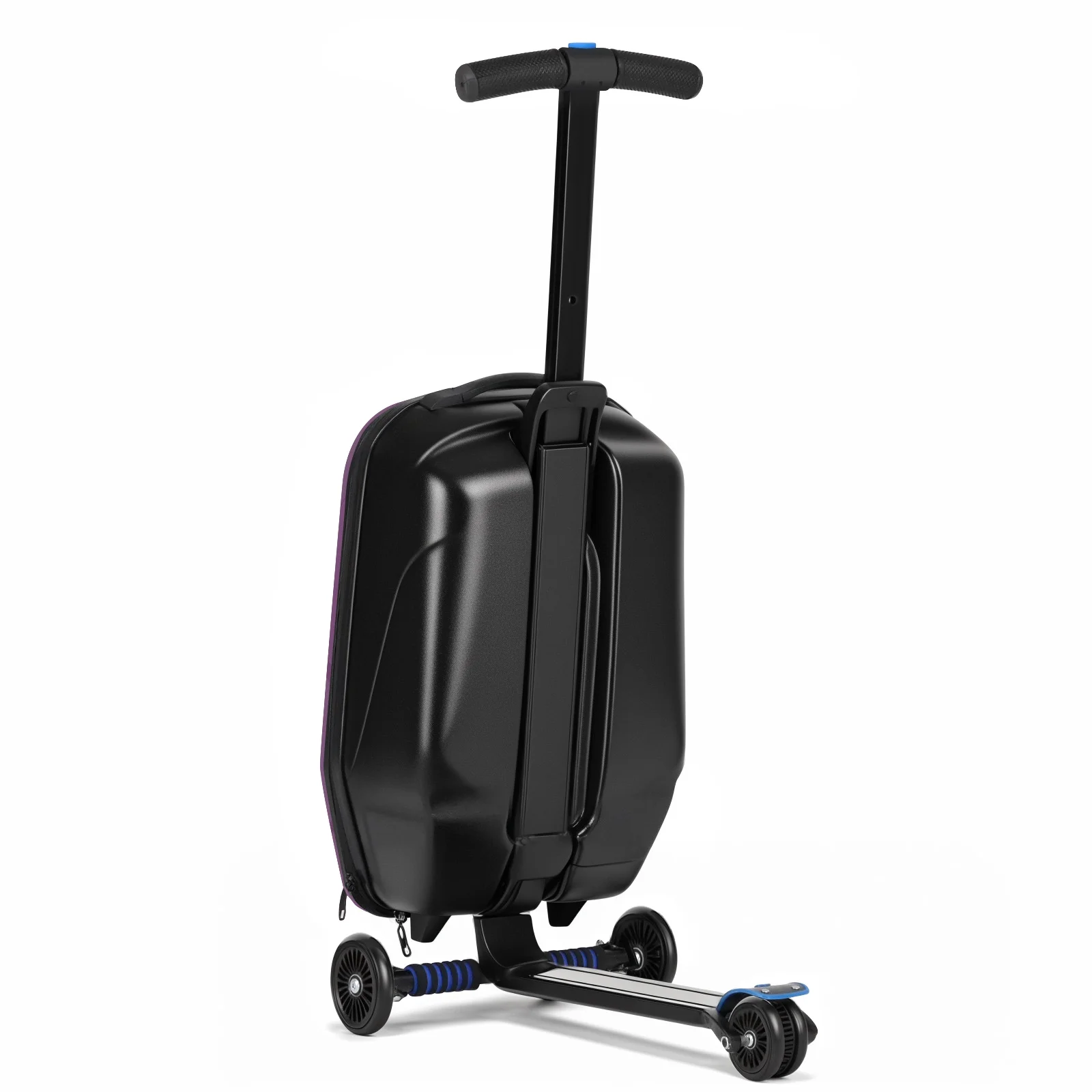 Advwin Scooter Luggage for Kids & Adults, Hardside Ride on Suitcase for Kids Ages 4-15 Multifunctional Lightweight Foldable Carry on Luggage with Wheels Ride on for Children Teenagers, Pink