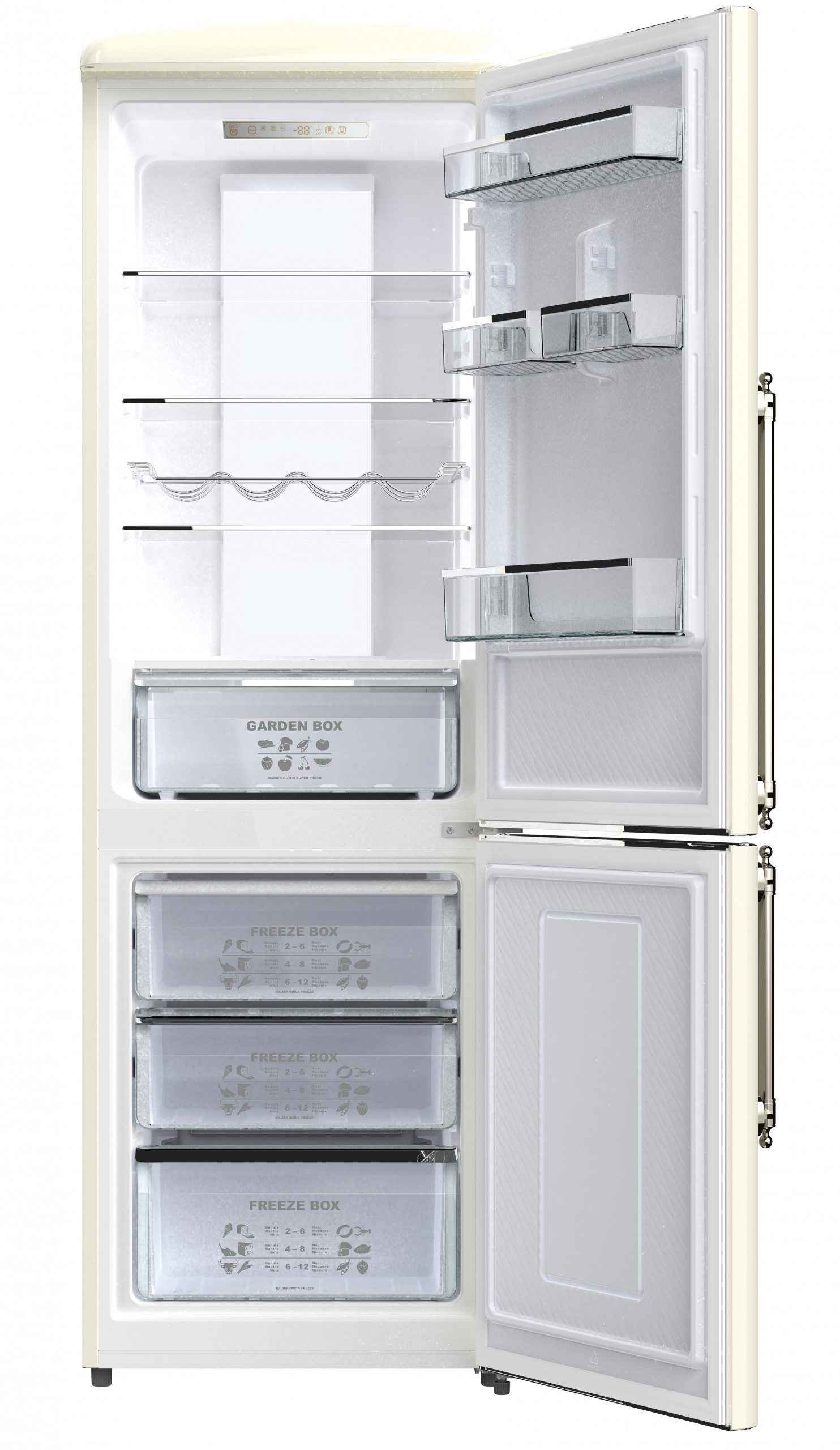 Kühl-/Gefrierkombination Kühlschrank 60 cm breit,330 L, NoFrost, 199 cm, Touchsteuerung KK 60825 ElfEm