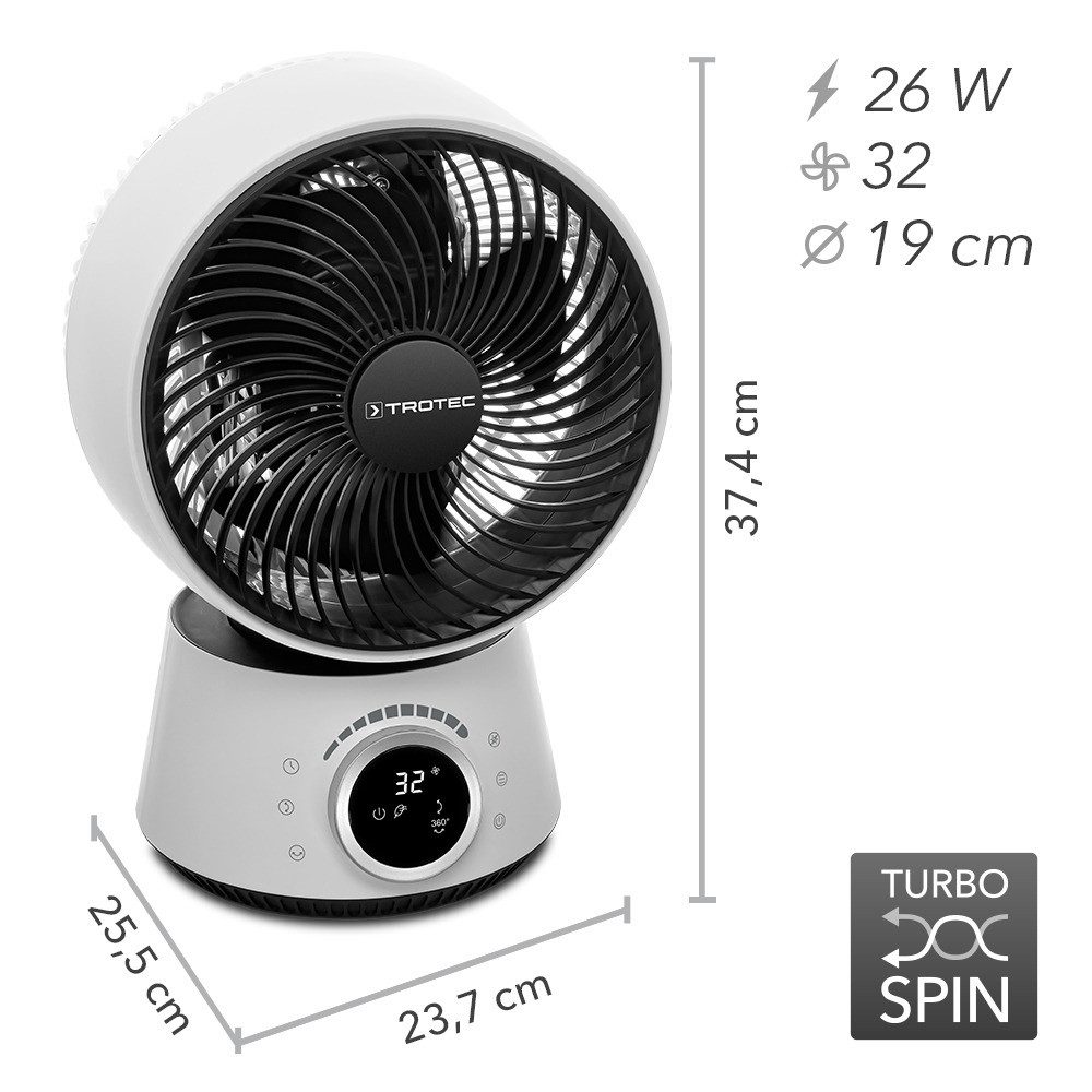 Turboventilator 360°-Turbo-Ventilator TVE 100, 26 Watt Leistung, 32 Stufen