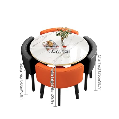 YHKJLYH Set Tavolo E Sedie da Bar per La Colazione da Cucina, Combinazione di Tavolo e Sedia per Reception, Tavolo Rotondo E Sedie Salvaspazio da 80 cm, Mobili Moderni in Stile per Il Tempo Libero, : Casa e cucina