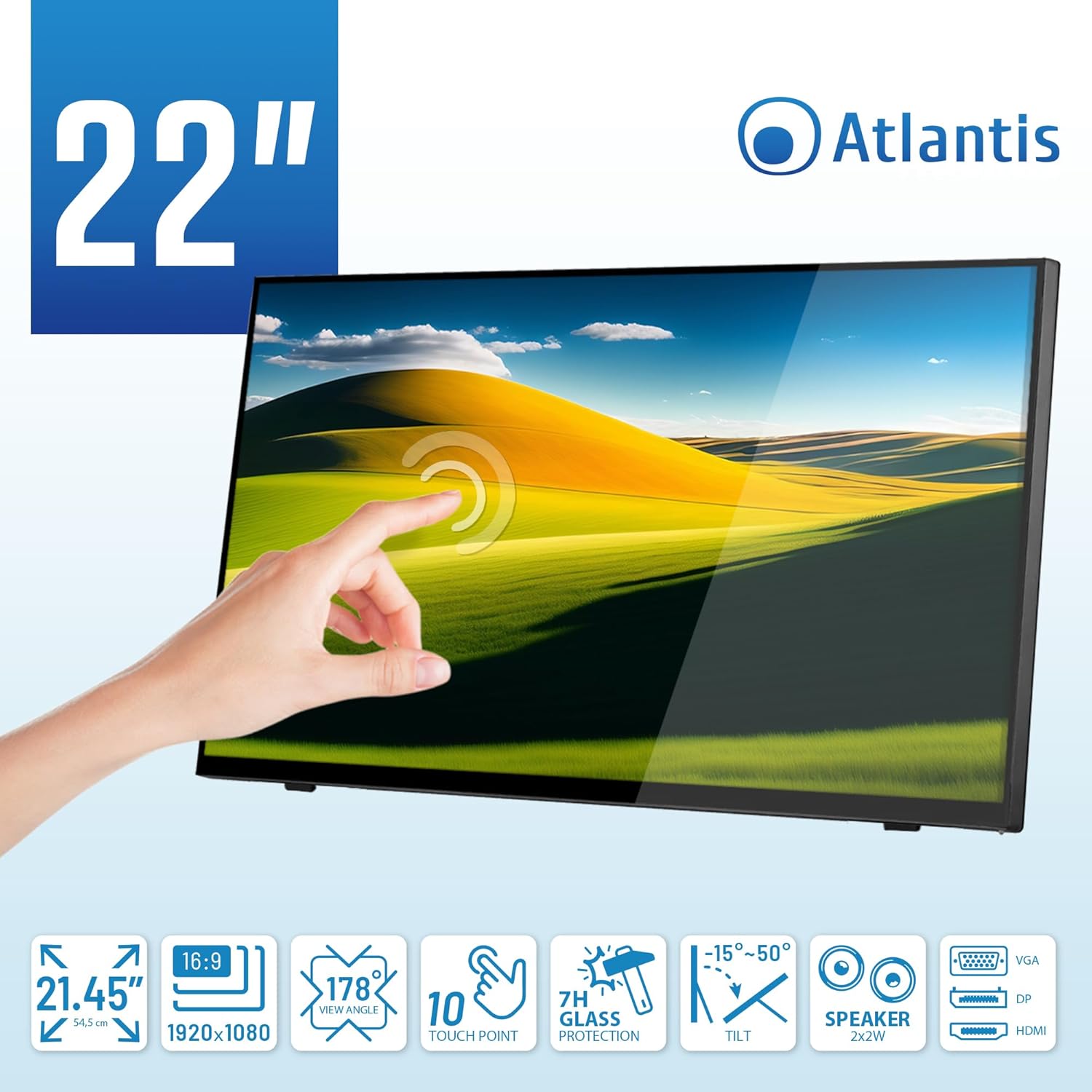 ATLANTIS A05-T22A-VHDM Monitor Touch 22 pollici, schermo 22