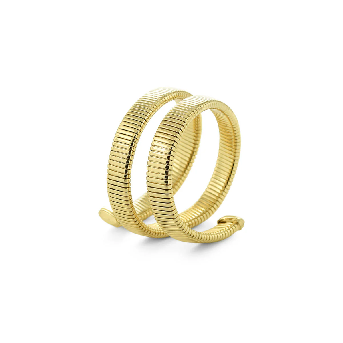 Bracciale Unoaerre 1635 tubo gas elastico a tre fili in bronzo dorato giallo