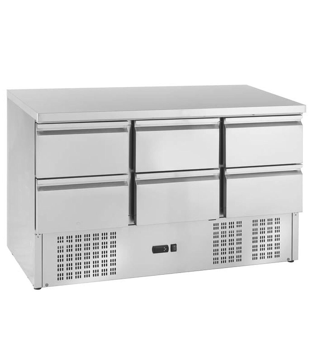 Dönergrill Mini Kühltisch Edelstahl GN 1/1 6 Schubladen
