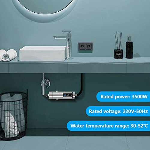 Mini Scaldacqua Istantaneo, Scaldabagno Elettrico Istantaneo Riscaldamento dell'acqua Tankless per Bagno Cucina, Display della Temperatura a LED, 220 V, 3500 W (argento) : Amazon.it: Fai da te