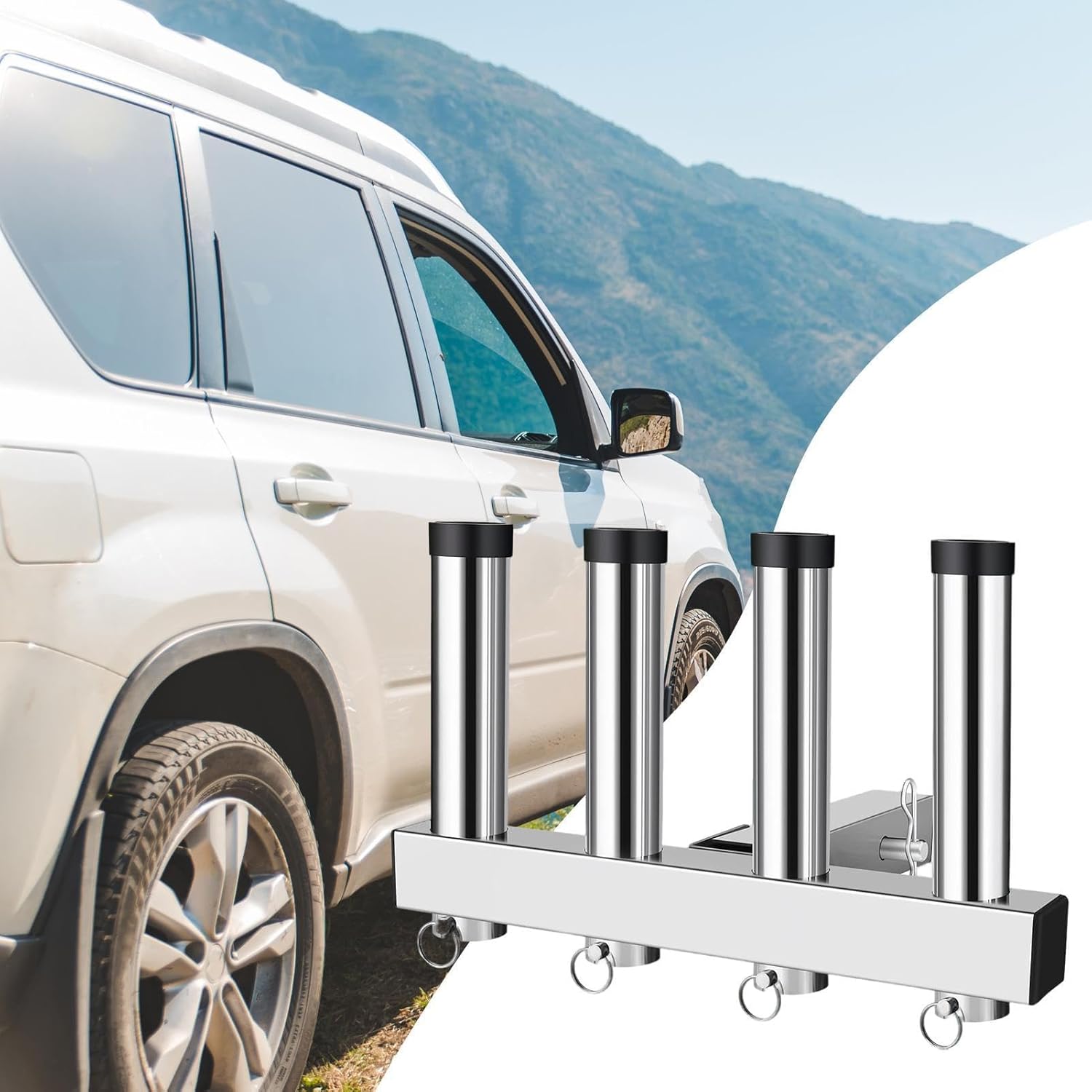 Auto Rutenhalter Halter für Angelruten für LKW Montage Edelstahl Aufbewahrung für Auto SUV Boot