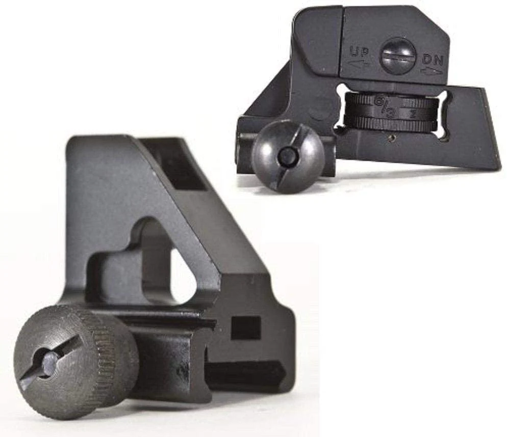 Iron Sights Rear & Low Profile Same Plain Front Sight for Flat Top Rails