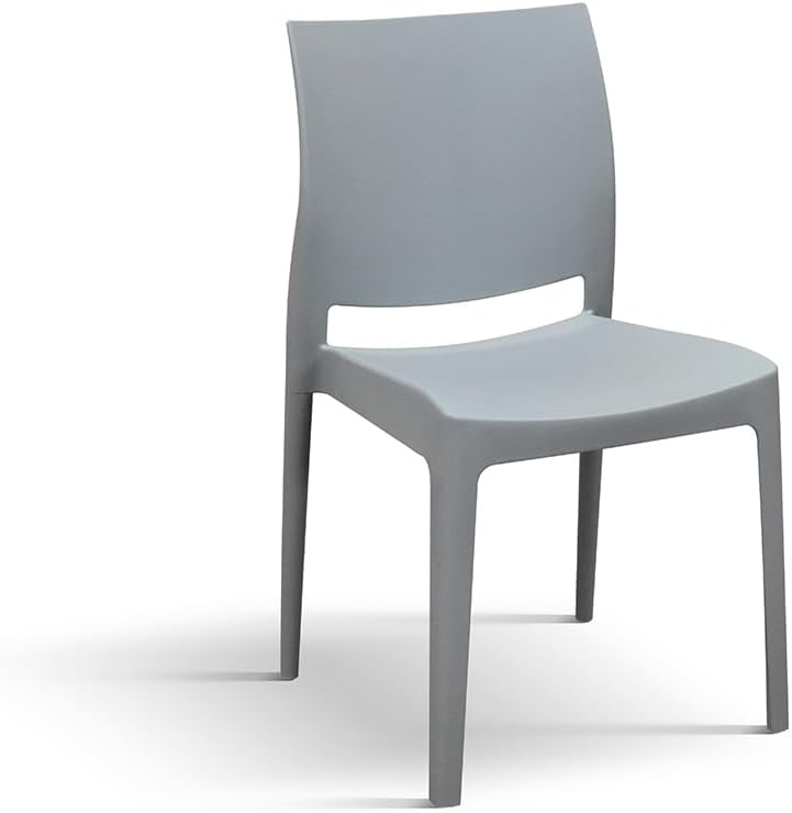 PAZZO DESIGN Sedia Alberto, Set Da 4 Sedie, Verde, Sedia In Polipropilene, Sedia Cucina, Sedia Sala Da Pranzo, Sedia Per Ufficio, Impilabile - id_2027