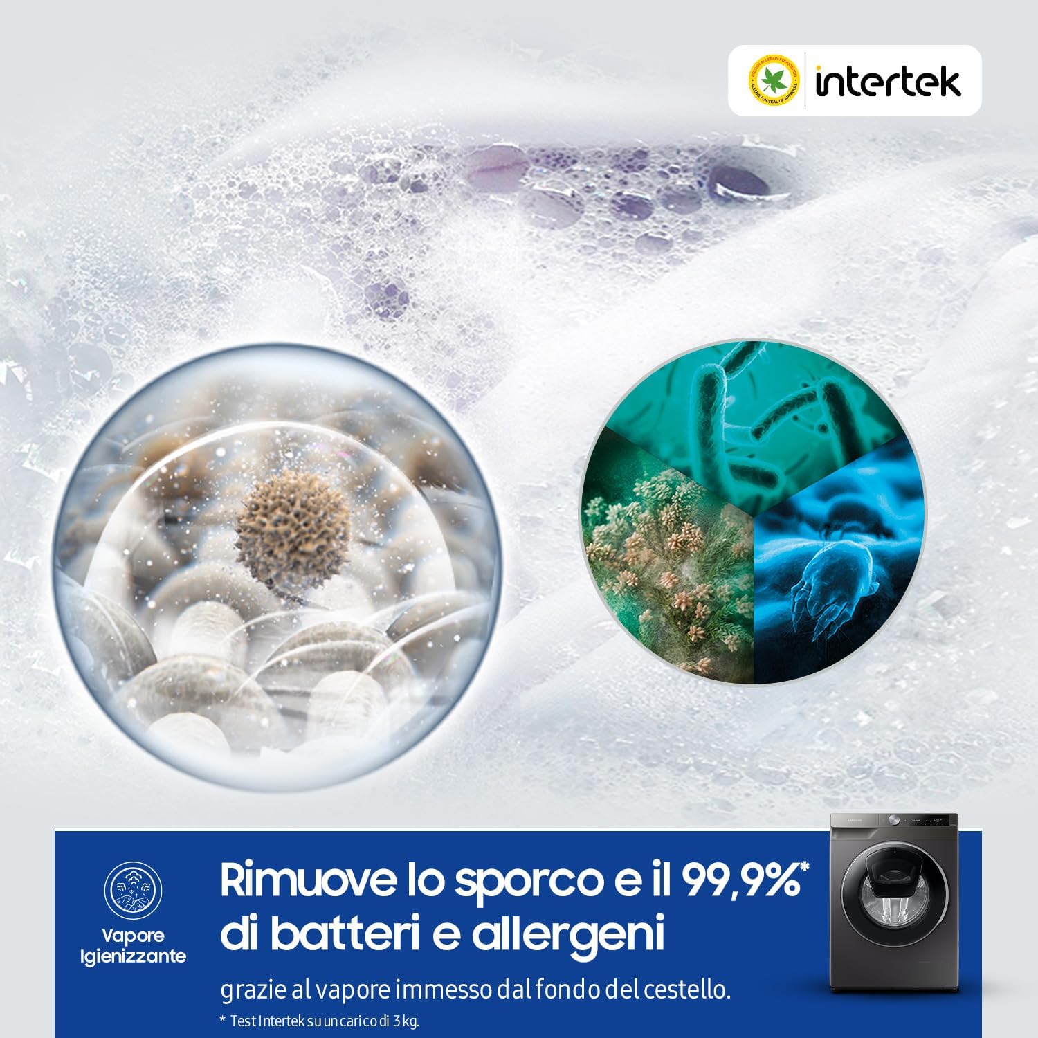 Samsung Lavatrice AI control Addwash WW90T684DLN/S3, Libera installazione, 9 Kg, 1400 RPM, WiFi, Ecodosatore, Vapore, Carica Frontale, 60l x 85h x 55p cm, Nero
