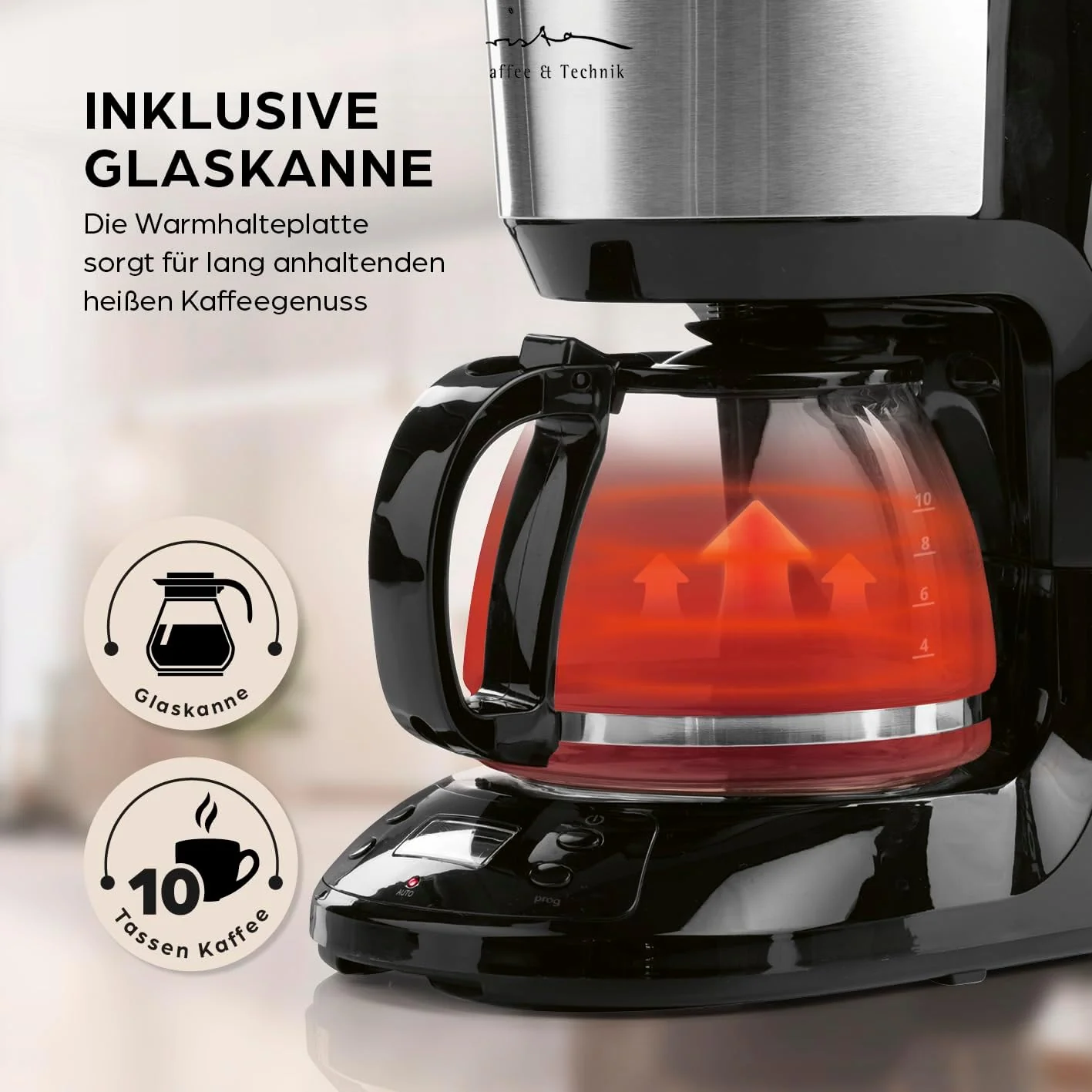 Barista filterkoffiezetapparaat met verstelbare molen & thermoskan | Warmhoudfunctie, 24-uurs timer & permanent filter | Voor 10 koppen koffie | Koffiezetapparaat voor bonen & poeder [roestvrij staal]