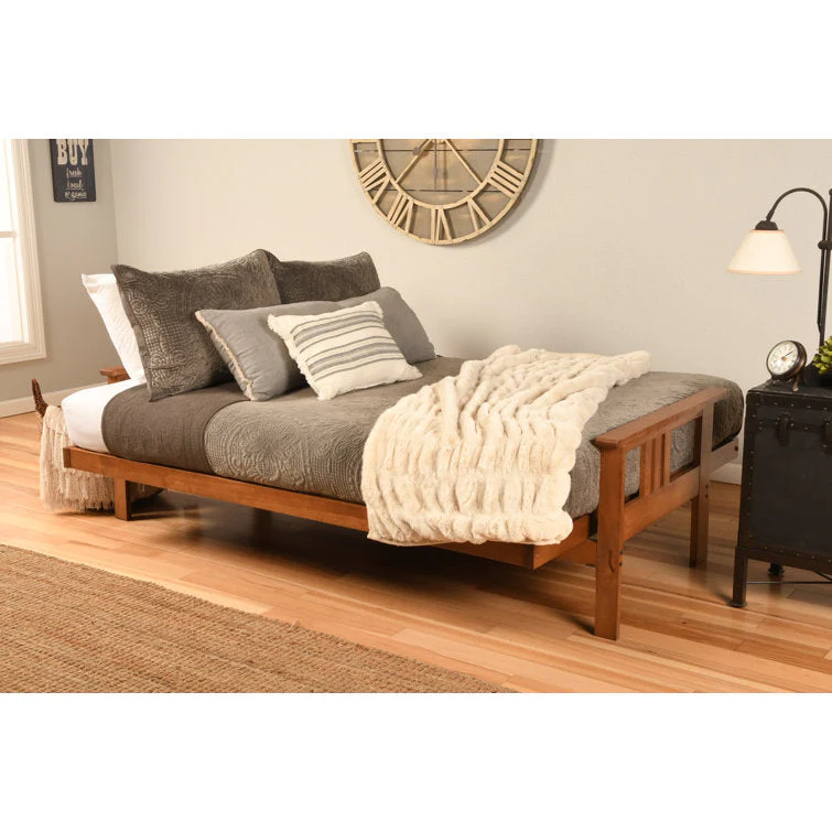 80 Inch Full Size Futon Frame with Innerspring Mattress