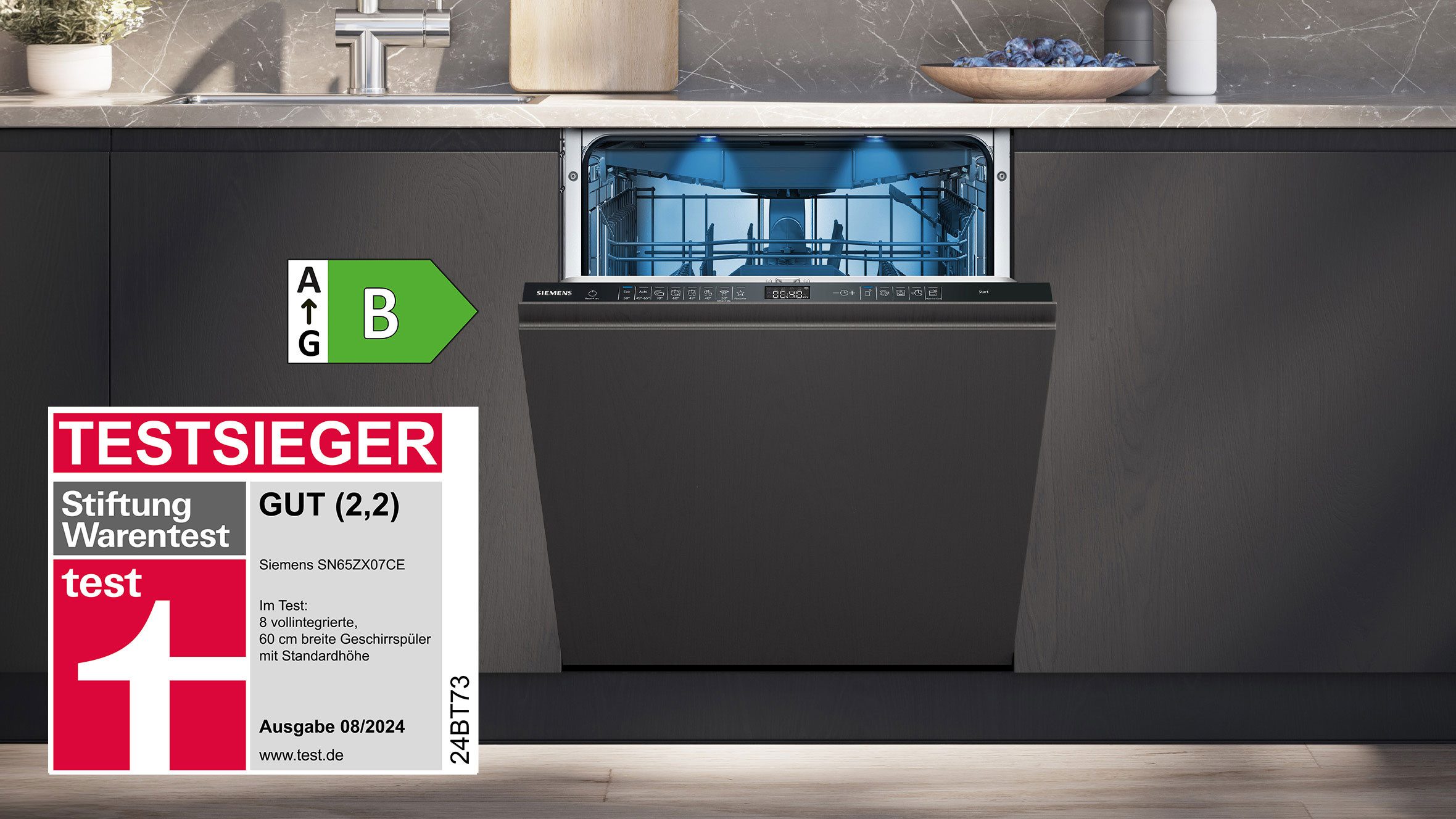 vollintegrierbarer Geschirrspüler iQ500 SN65ZX07CE