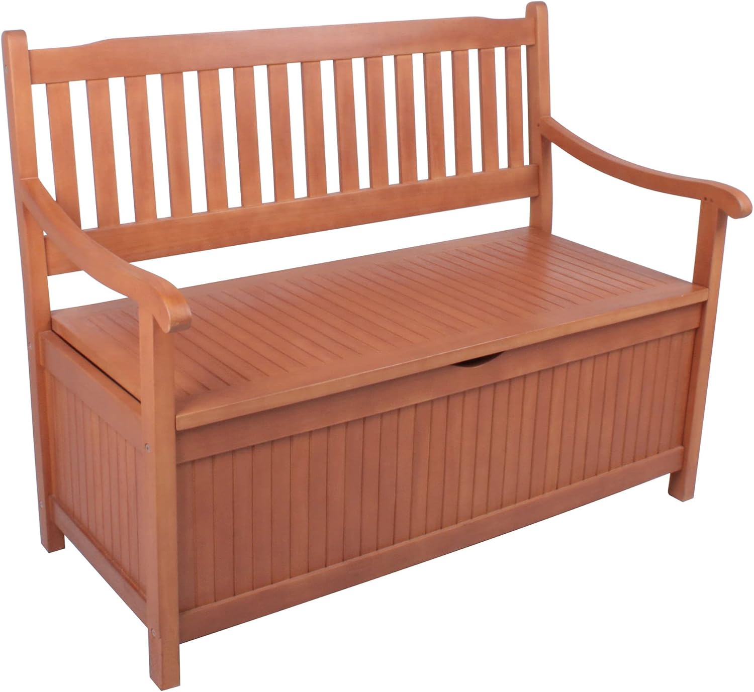 Spetebo 2 Seater Wooden Garden Bench with Storage Space, 107 x 59 x 90 cm, Outdoor Garden Bench with Storage Box