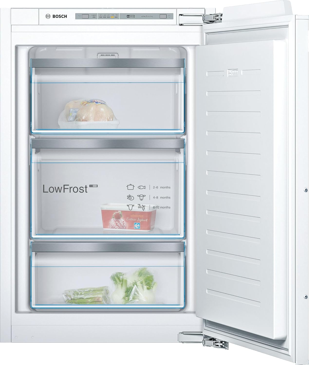 Bosch GIV11ADC0 Serie 6 Einbau-Gefrierschrank, 95 kWh, Jahr, 70 l, LowFrost, FreshSense, 72 x 56