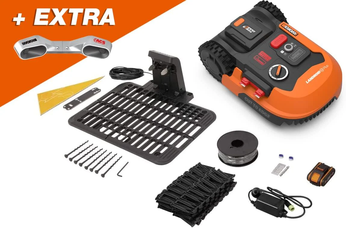 WORX Landroid M WR141E robotmaaier/accugrasmaaier voor kleine tuinen tot 500 m2/zelfrijdende grasmaaier voor een nette gazonsnit, veelkleurig