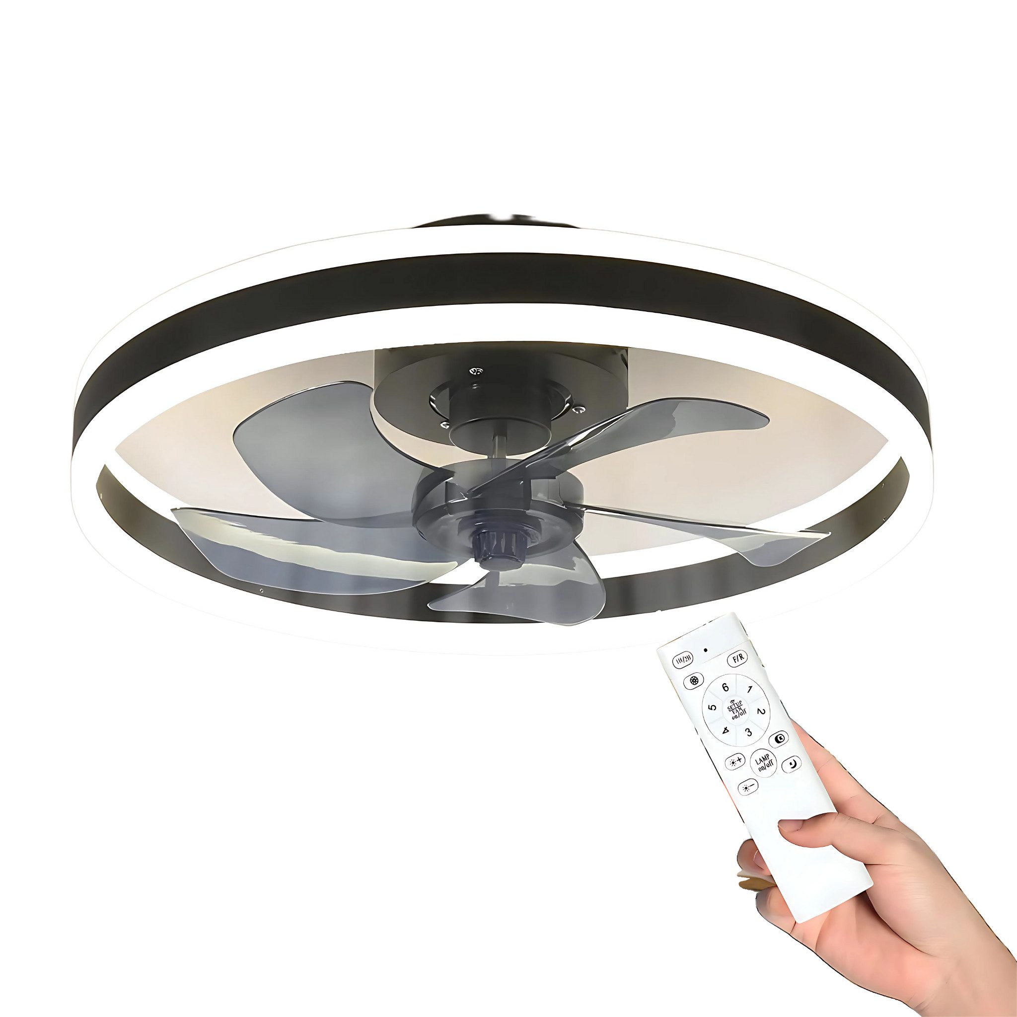 Deckenventilator mit LED-Beleuchtung und Fernbedienung