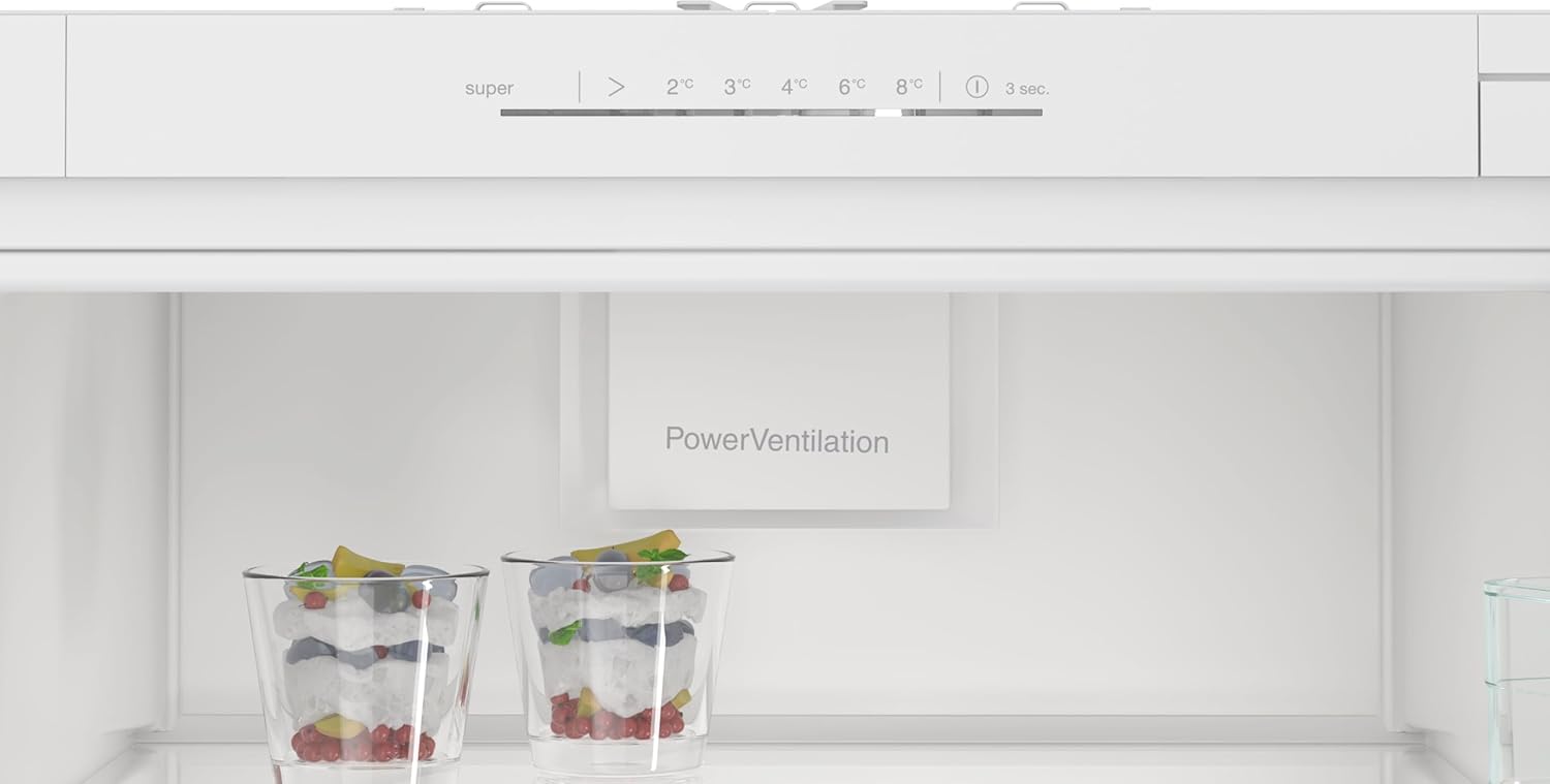 Siemens KI81RNSE0, iQ100, Einbau-Kühlschrank, 177,5 x 56 cm Nische, 310 L, Made in Germany, freshBox für Obst und Gemüse, schnelles Kühlen, sehr Leise mit nur 35 dB, LED Beleuchtung, Schleppscharnier