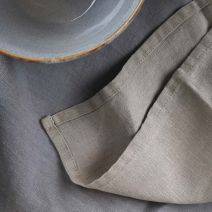 Linen Taupe Plain Edge Napkins