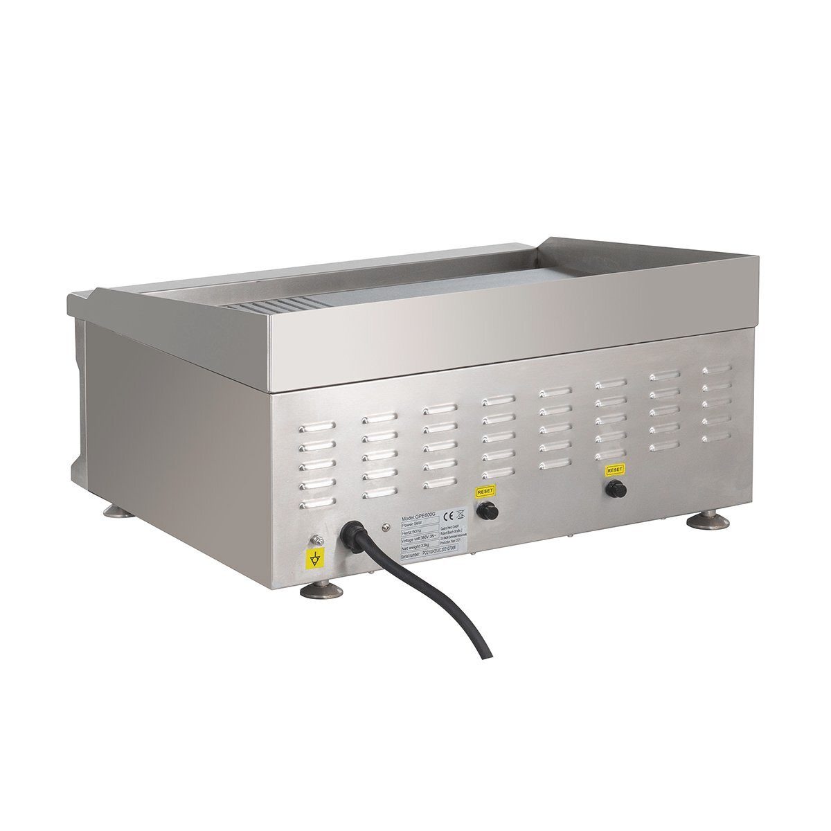 Elektrogrill Elektro-Grillplatte 60 x 40 cm, glatt / gerillt - Tischgerät