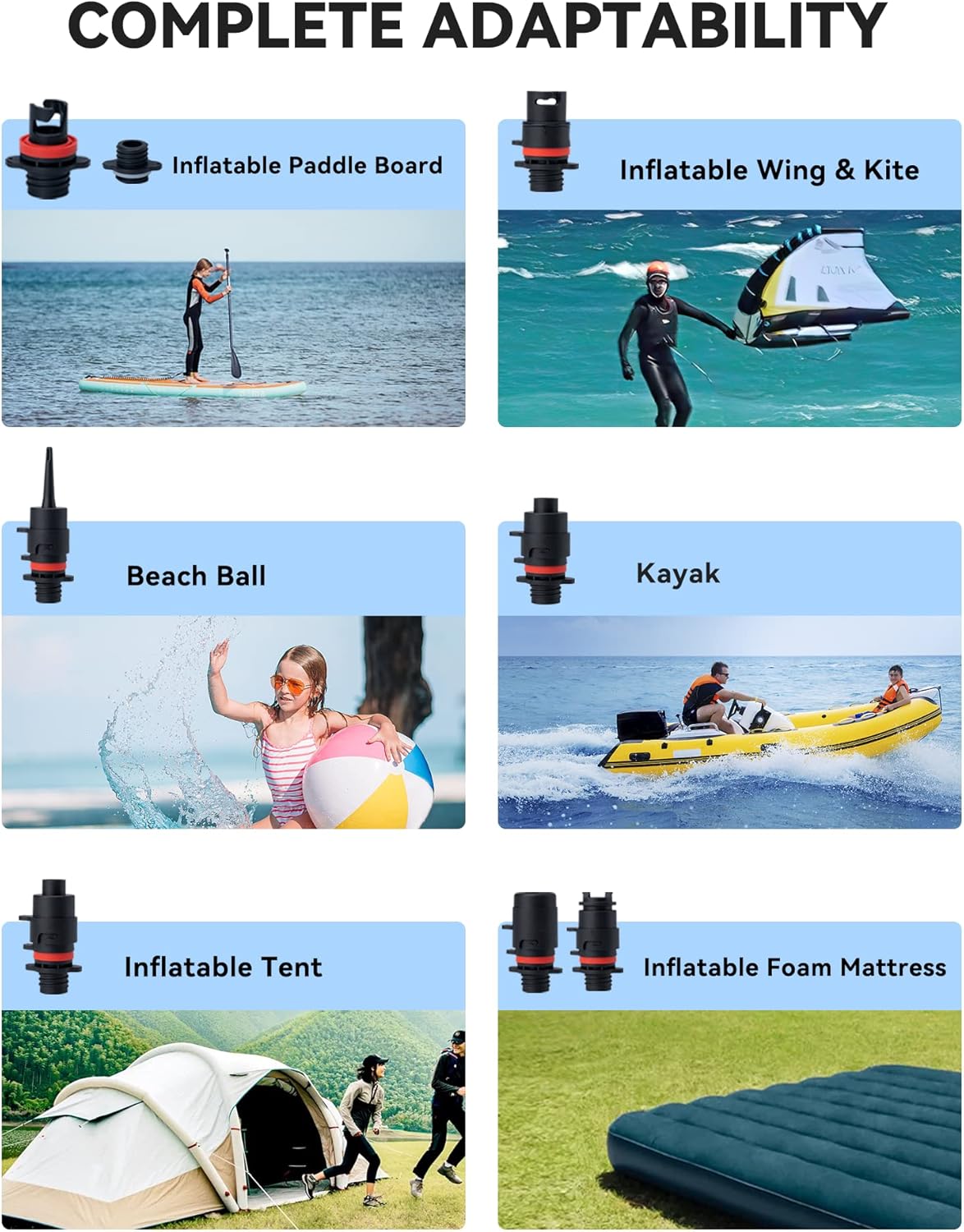 TOPUMP TPS260 Rechargeable SUP Pump, 20PSI Electric with Auto-Off, Dual Stage Inflation & Deflation, 12V DC & Type-C Connector for Paddle Board, Kayak, Wing & Kite, Tent, Boat, Mattress