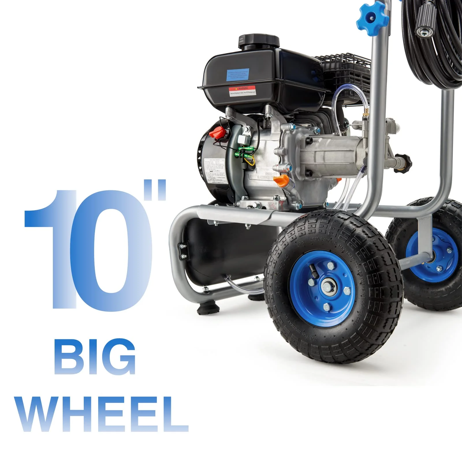 Efurden 3500PSI Gas Pressure Washer, 2.3GPM Gas Powered High Pressure Clean Machine with 209CC Engine, 4 Adjustable Nozzles for Cleaning Walls, Terraces, Vehicles, Gardens (Blue)