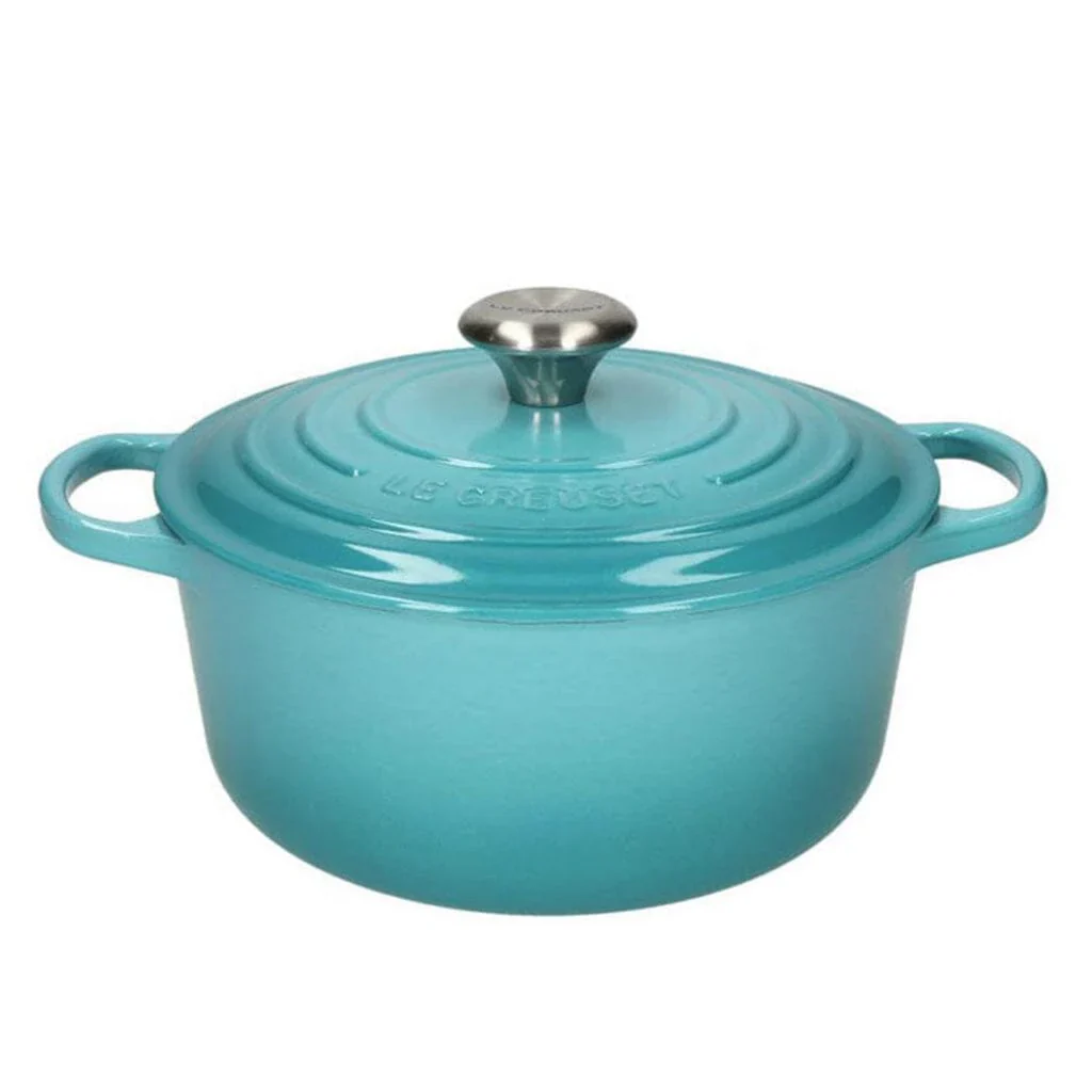 2025 Le Creuset - Sartén para asar / guisar Signature redonda Caribbean Blue 24 cm 4,2 l