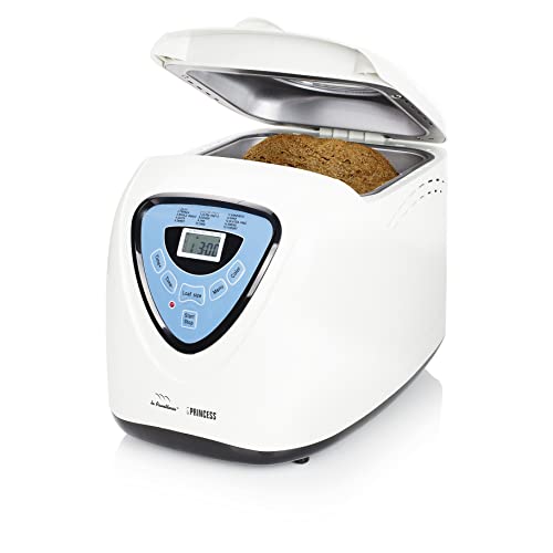 Macchina per il pane Princess White, Completamente automatica, 15 cotture preimpostate, Timer, Mantenimento in caldo, Grande capienza 0,9kg, 600 Watt, Bianca, Ottima per pane e dolci : Amazon.it: Casa e cucina