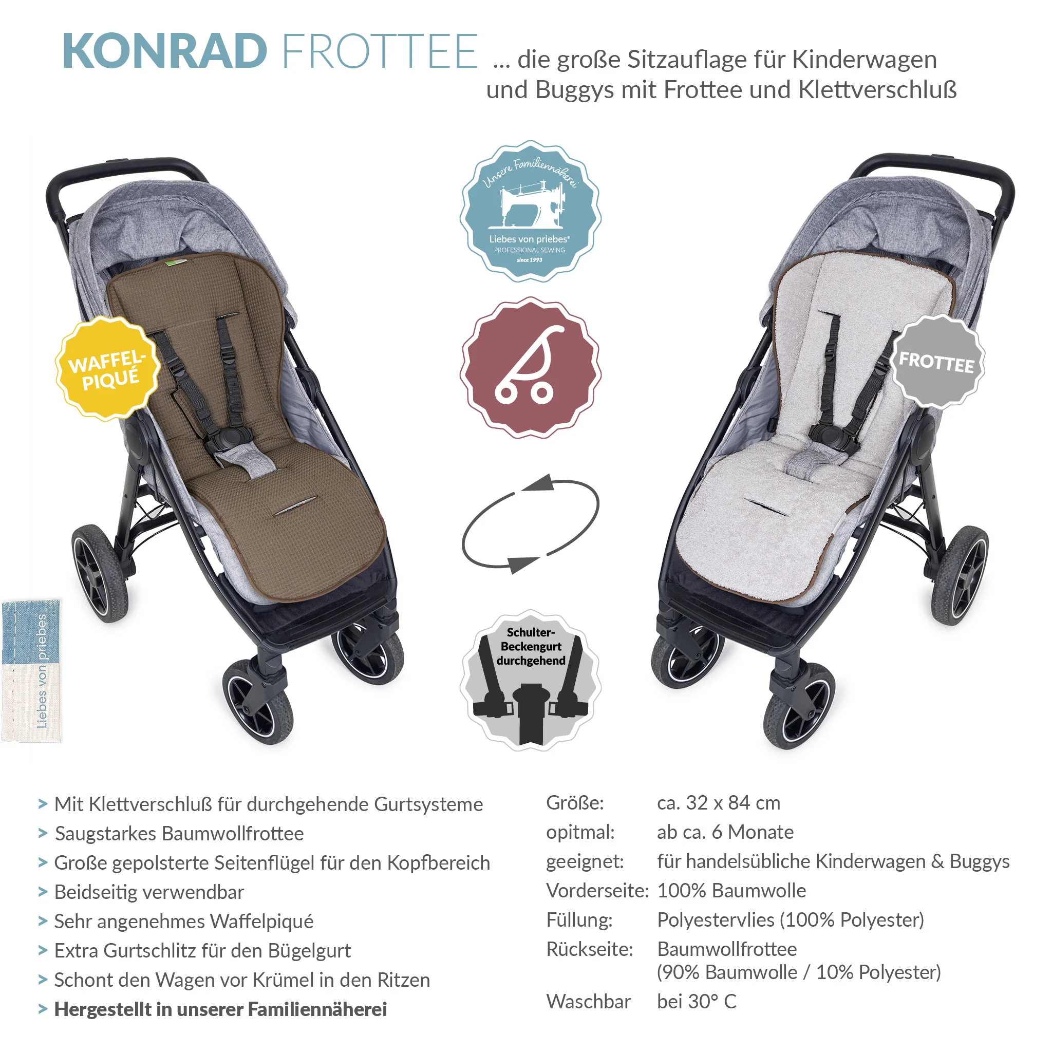 KONRAD die gro?e Buggysitzauflage mit Klett