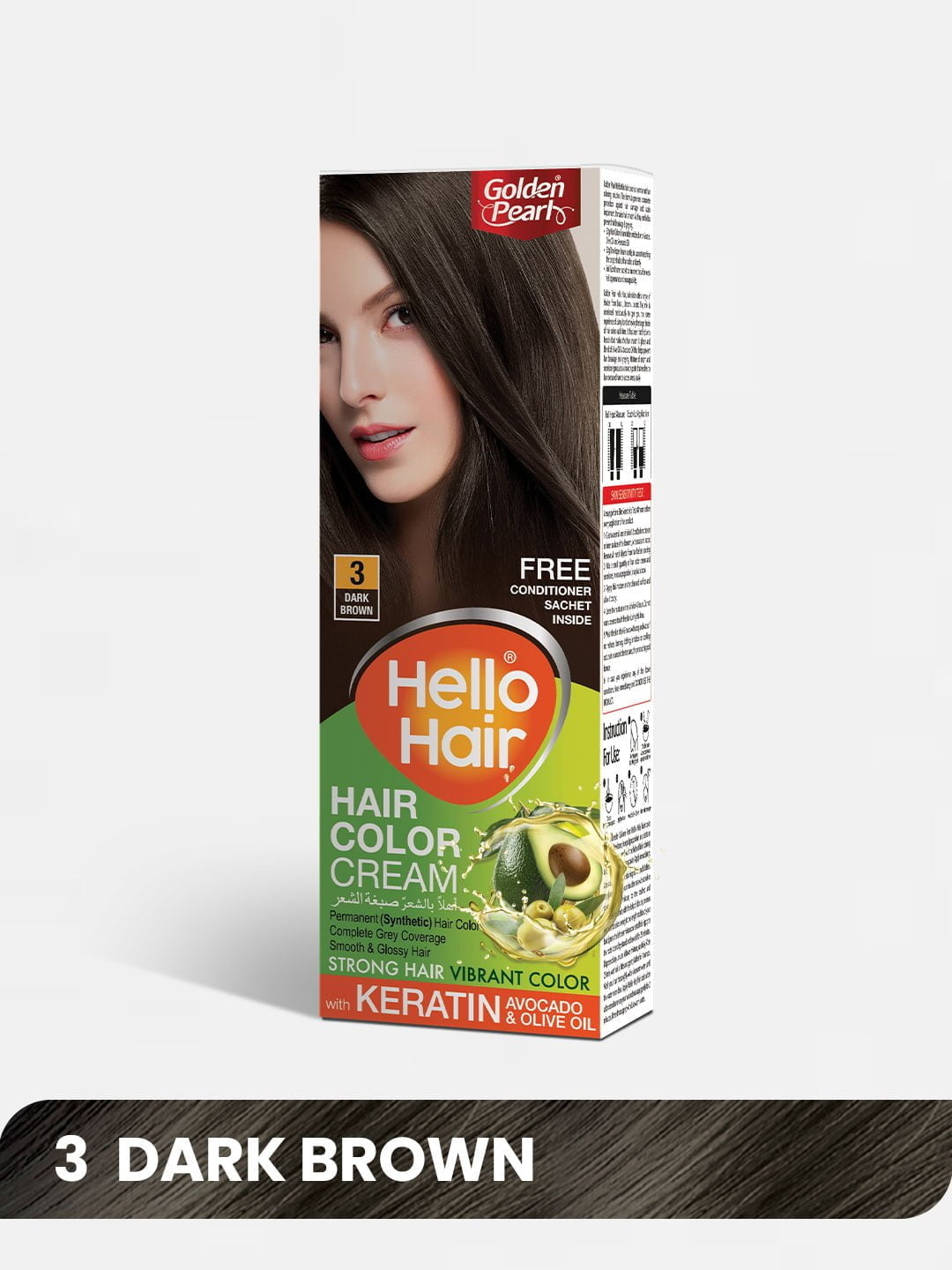 Golden Pearl Hello Hair �?Hair Color Dark Brown 3