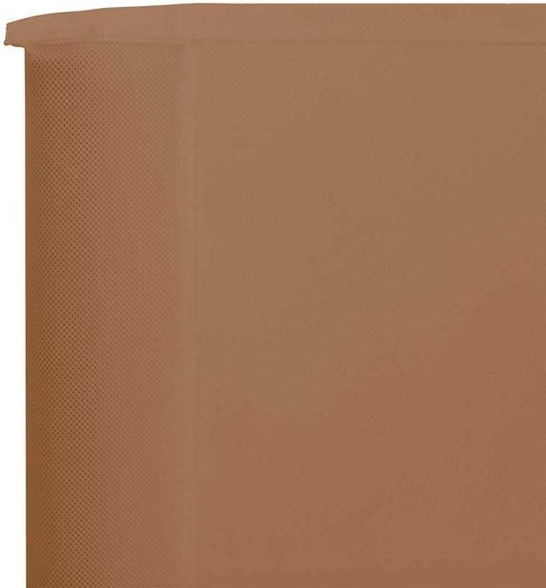 6-teiliges Windschutzgewebe mit Holzpfählen, Sichtschutzzaun, Faltbares Windschutz Sichtschutz für Camping, Balkon, 800x160 cm Taupe Vliesstoff, Holz