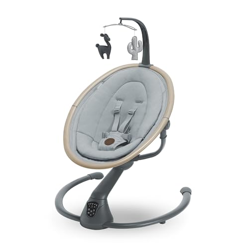 Maxi Cosi Cassia Sdraietta Neonati Elettrica per Bambini, 0 6 mesi, max 9 kg, Altalena Neonato Girevole 360°, Reclinabile, Rilevamento Automatico Movimento, 5 Velocità, 12 Melodie, Beyond Grey : Prima infanzia