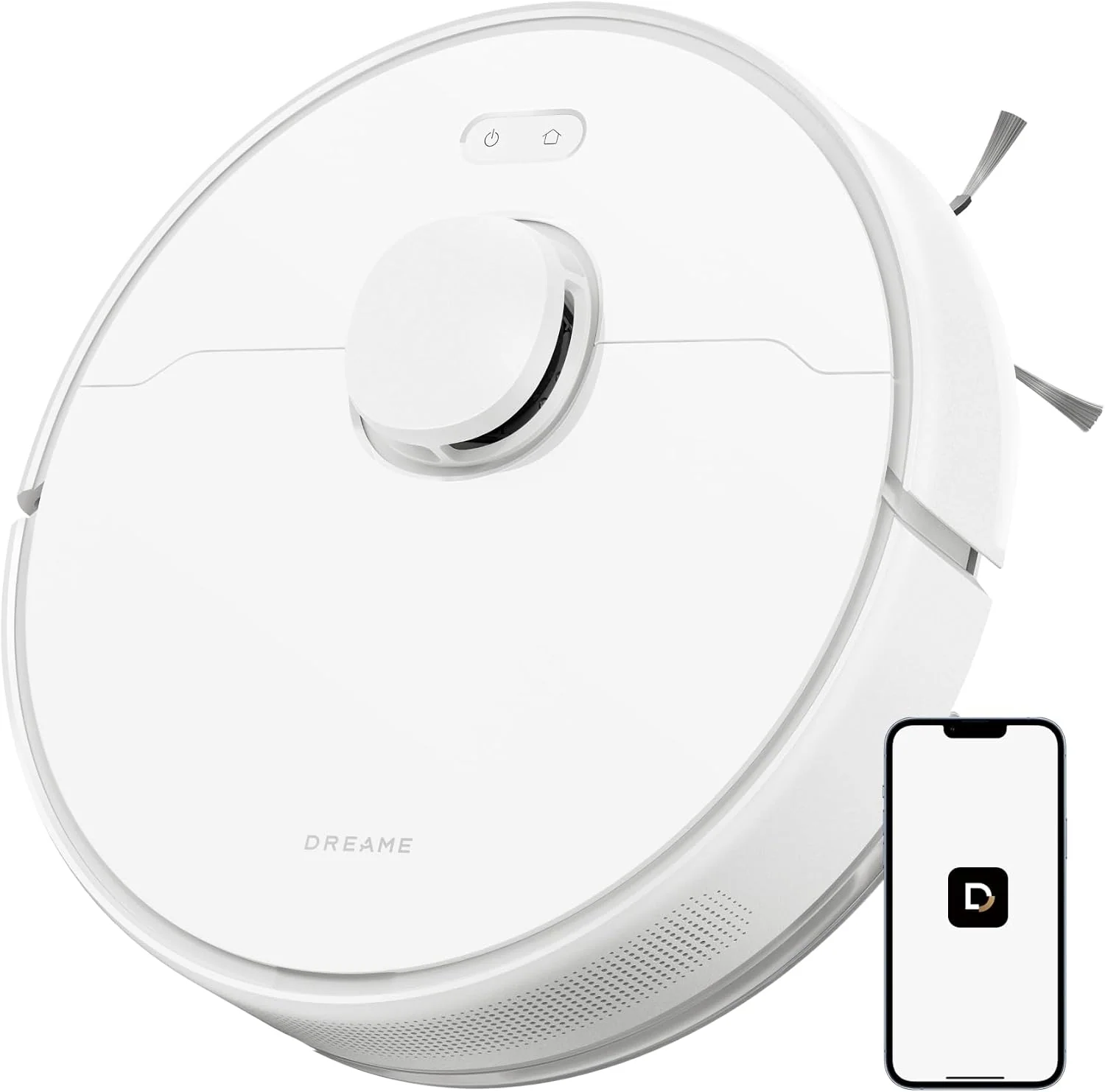 dreame Saugroboter, Weiß, Staubsaugerroboter, D9 Max Gen2 Staubsaugerroboter, 6000Pa mit Wischfunktion, Bewegliche Bürste