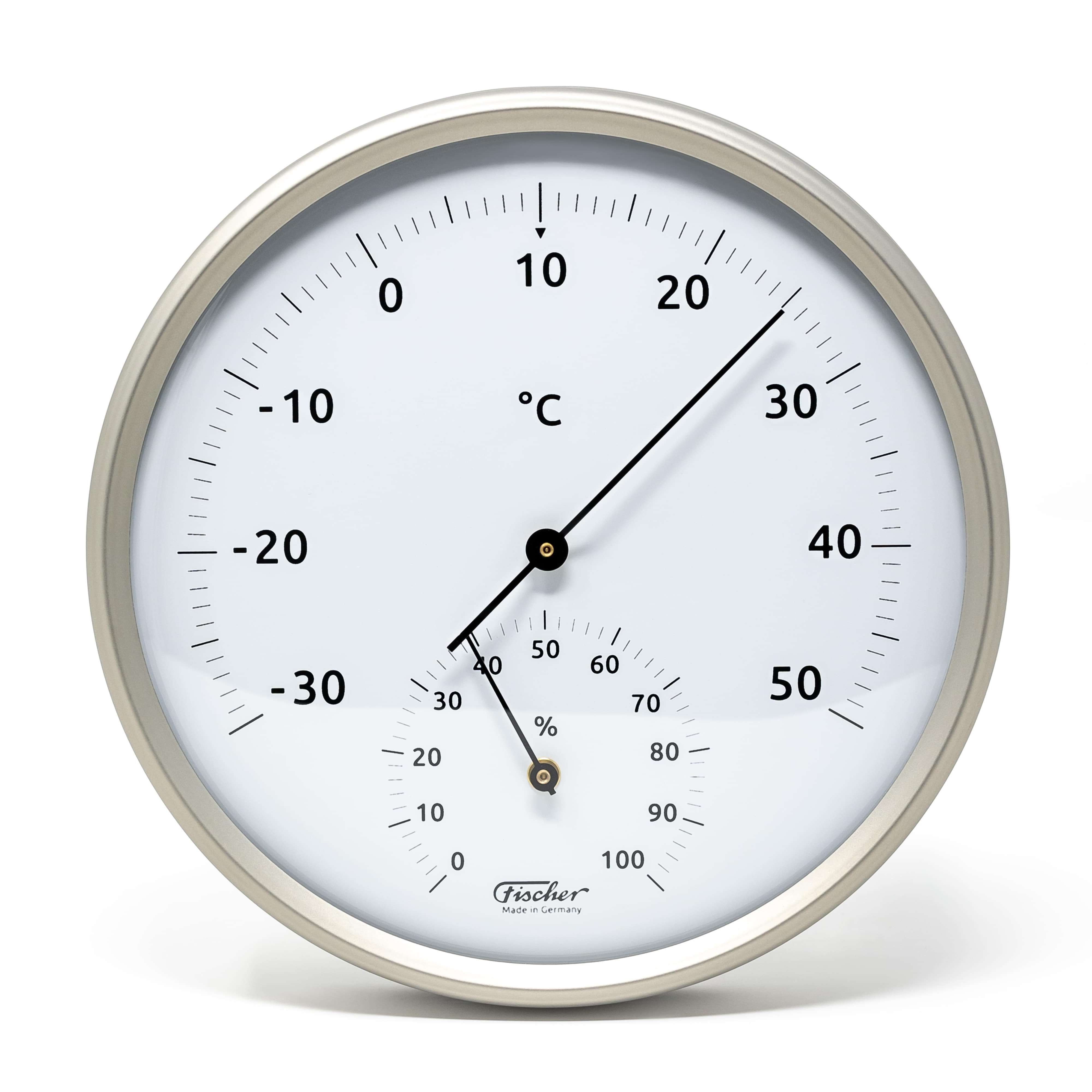 Klimamesser Fischer 186TH Thermo-Hygrometer160mm Edelstahl Made in Germany