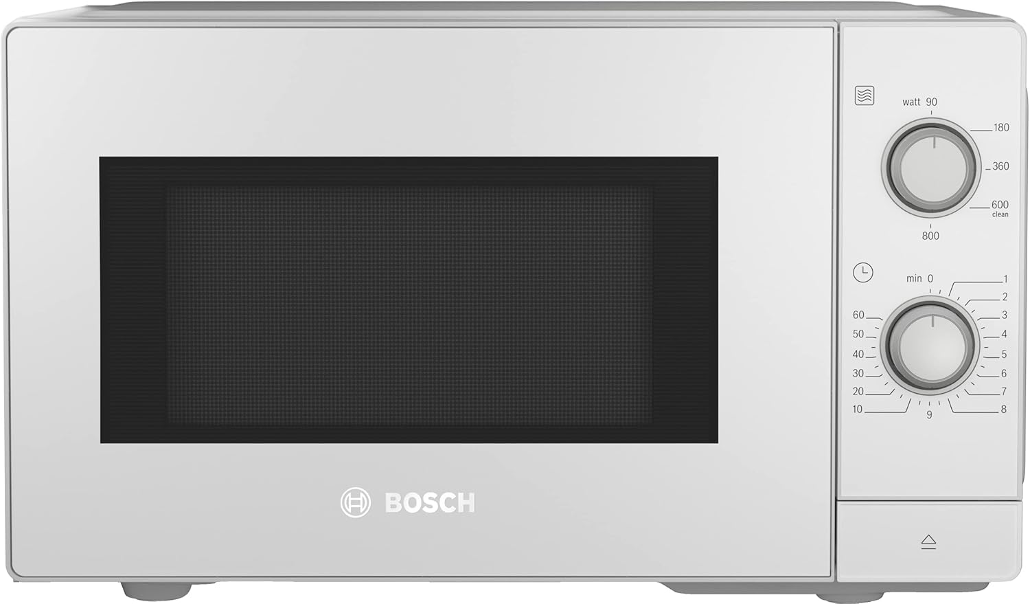 Bosch FFL023MS2 Serie 2 Mikrowelle, 26 x 44 cm, 800 W, Drehteller 27 cm, Türanschlag Links, AutoPilot 7 7 Automatikprogramme, Reinigungsunterstützung, LED-Touchdisplay, Edelstahl