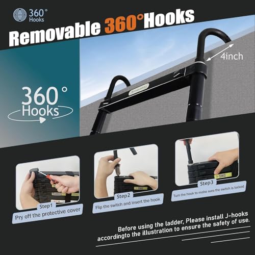 Louak&Hiron Scala telescopica in alluminio, 4,4 m, allungabile, pieghevole, antiscivolo, in alluminio di alta qualità, per uso domestico : Amazon.it: Fai da te