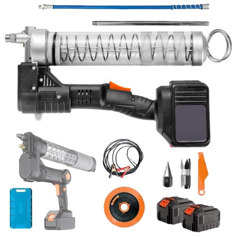 Pistola per Grasso Senza Fili, Pistola per Grasso elettrica, 7000 PSI, con Batteria da 2 * 7000 mAh, Pompaggio Automatico/Continuo a Doppia modalità, con Custodia per Il Trasporto : Amazon.it: Auto e Moto