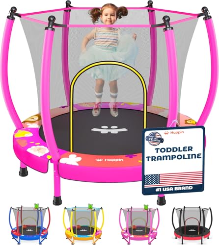 Happin Trampolino per bambini da 140 cm, set da gioco per interni ed esterni, per bambini da 1 a 6 anni, mini trampolino ultra sicuro per bambini con rete di sicurezza, regali per compleanno ragazzi e : Amazon.it: Sport e tempo libero