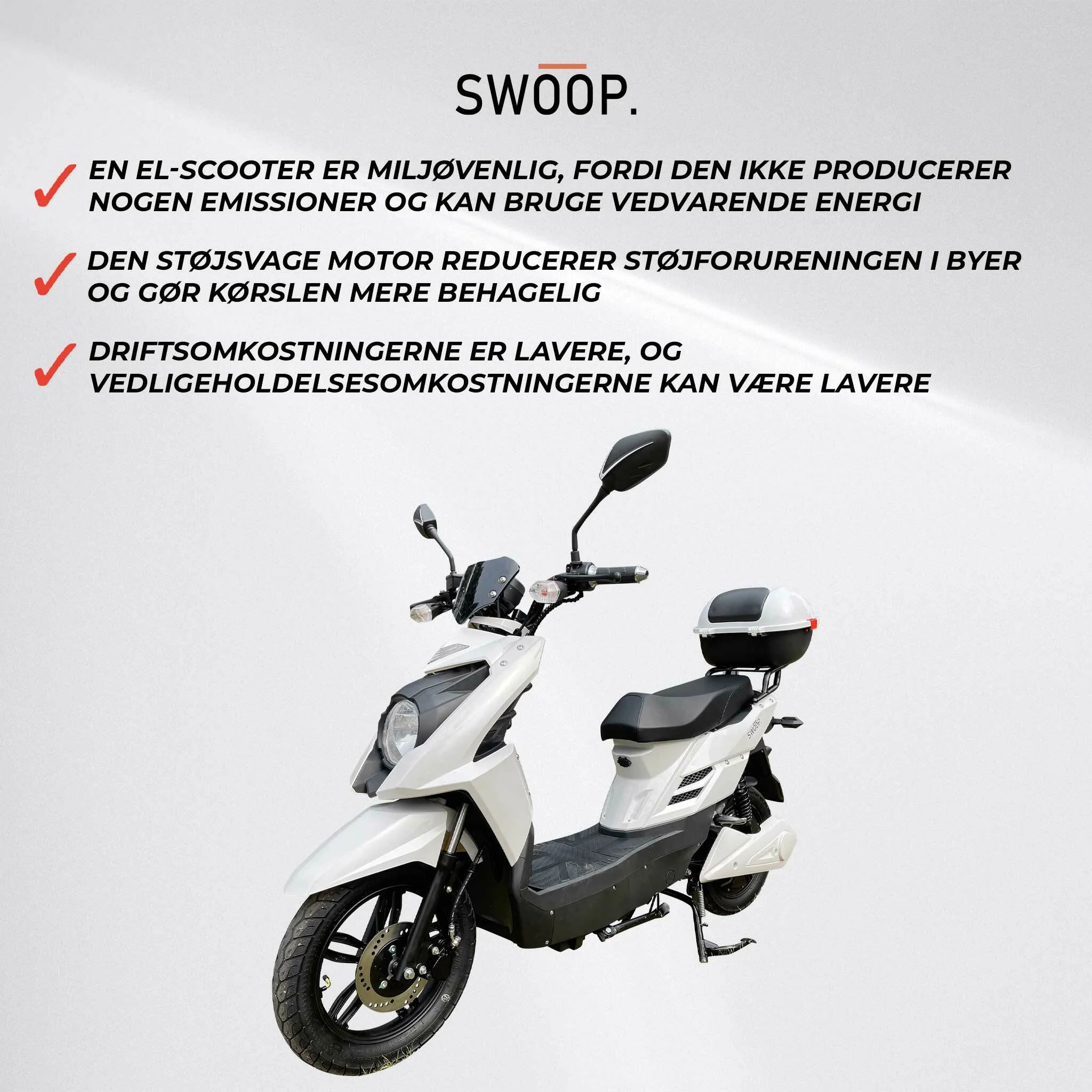 Swoop Elektroroller Elegante Wei 1000W