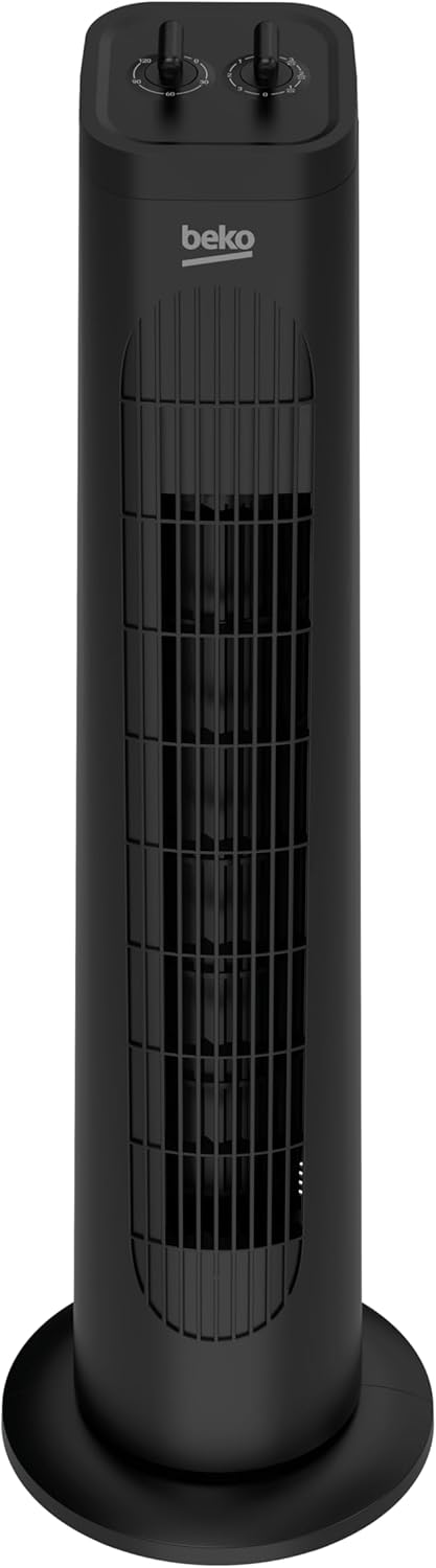 Beko EFW6900B Digital Tower Fan, 45W, 4 Speed, LED Display, Oscillation 70°, Timer 24h, Black